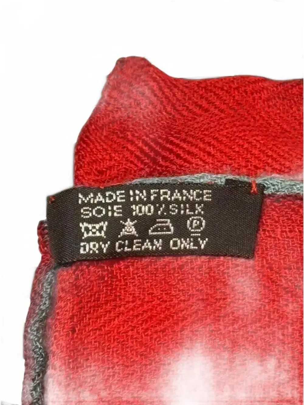 Vintage Hermes Red silk shawl